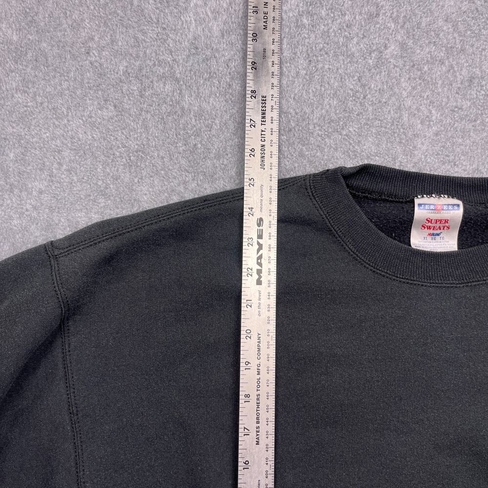 vintage jerzees super sweats blank sweatshirt mens xl black fleece nublend - Picture 7 of 10